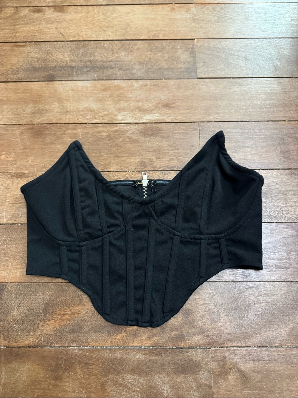 Missguided + Black Structured Corset Crop Top